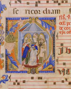 Historiated Initial C Depicting the Eucharist, from Missal D, by a Tuscan Illuminator, from San Marco e Cenacoli by Italian School